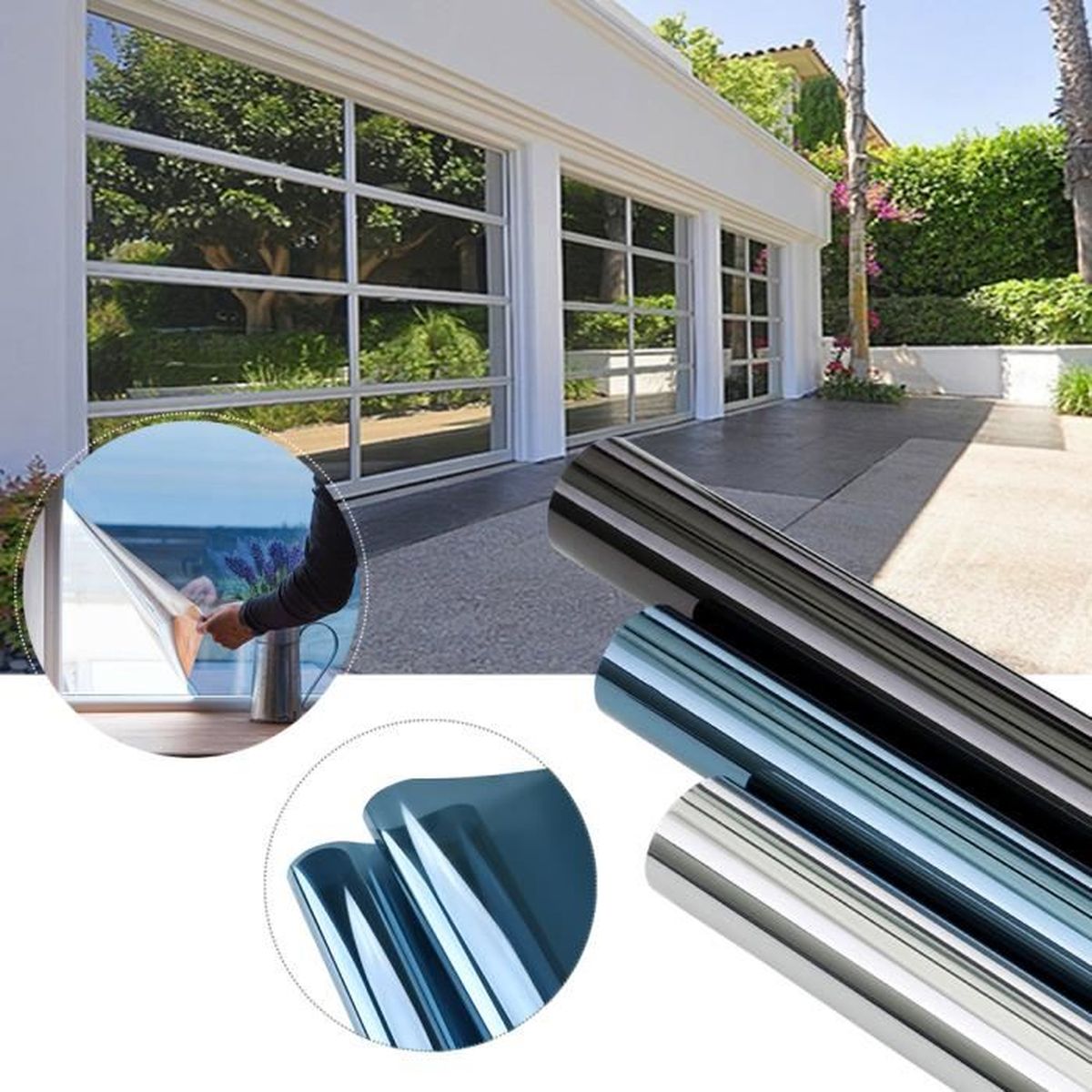 Film Solaire Occultant 97 Anti Uv Film Miroir Fenetre 75x300cm