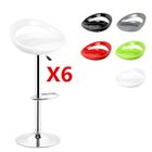 BRAND Lot de 6 Tabouret de Bar Réglable en Plastique ABS - QIAN - Style Moderne Blanc - Hauteur réglable 81-101cm