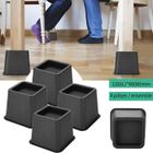 BRAND Lot de 4 rehausseurs de lit ou de meuble Pied Rehausseur de Meuble Lit - Table - Bureau - Canapé-Chaise 3"