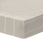 Drap housse 100% coton - MATT & ROSE - GREIGE STRIPES - Rayures Gris beige - 90x190 cm