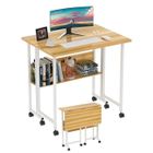 Bureau Pliable Jaune - PIPIPOXER - Petit Espace - Pliable - Roulettes - Rangement