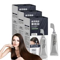 Black Fruit Dyeing Cream, Hair Color for Gray Hair Coverage, Natural Black Hair Dye Cream, Hair Dye Shampoo Men Women,(brown black）