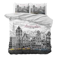 Dreamhouse Bedding Old Amsterdam housse de couette - Grande taille (240x200/220 cm + 2 taies) - 2 stuks (60x70 cm) - Gris