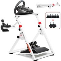 Support Volant pour G923 G29 G920 Volant Gaming Retour de Force & TH8A Levier de Vitesse V1- Inclinable (Blanc)