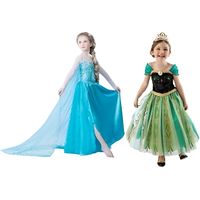 Robe Elsa et Robe Anna pour Enfant - La Reine des Neiges - FINDPITAYA - Bleu - Version Voile et Détails Floraux