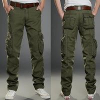 Pantalon cargo pour hommes Pantalon cargo multi-poches Baggy pour homme Pantalon simple arme verte vert