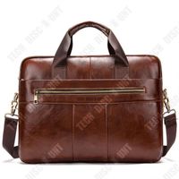 TD® Porte-documents en cuir pour hommes, sac pour ordinateur portable, grande capacité, rétro, Business Messenger Bag