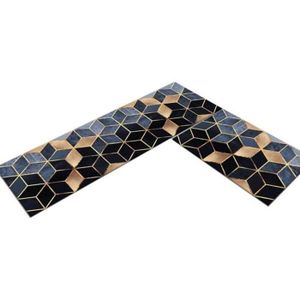 Tapis De Cuisine En L Super Absorbant - 120x120x45 Cm, Antidérapant, Lavable Machine - Protection Sol évier, Couloir, Buanderie