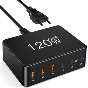 Bloc De Chargeur Rapide USB C, Adaptateur De Hub GaN De Station De Charge à 6