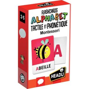 JEU D'APPRENTISSAGE Flashcards Montessori - Headu - Alphabet tactle phonetique - Rouge - Mixte - A partir de 12 mois