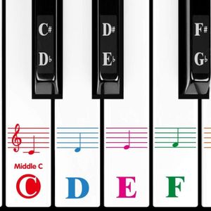 PIANO Autocollants pour clavier de piano 88-61-54-49-37 touches avec Bigger Letter, matériau fin, facile à.[Q1868]