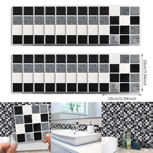 Mosaïque En Verre Carreaux Noir Gris Filet Carrelage Mural