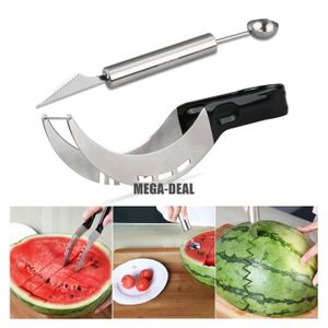 Acier Inoxydable Melon Pastèque Trancheuse Carottier Coupeur avec poignée en silicone