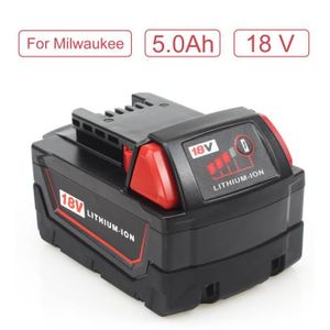 BATTERIE MACHINE OUTIL Batterie remplacement Milwaukee 18V et 5Ah Red Li-