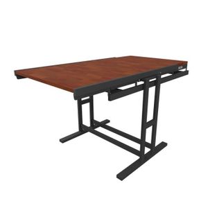 MEUBLE ÉTAGÈRE Table modulable en Bois - BLUMIE - 120x78x77,5 cm - style industriel - Couleur Chêne naturel