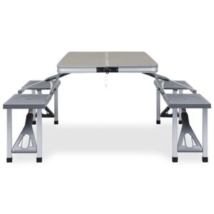 TABLE ET CHAISES CAMPING Table pliable de camping avec 4 sièges Acier Alumi