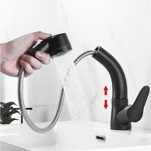 ROBINETTERIE SDB High-Robinet Salle de Bain avec Douchette Extractible et Deux Modes D’écoulement D'eau pour Salle Bain Lavabo ou Lavabo