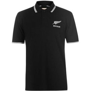 MAILLOT DE RUGBY Polo Noir Homme Rugby All Blacks Nouvelle-Zélande