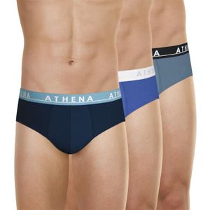 CULOTTE - SLIP ATHENA Lot de 3 slips  Easy Color Bleu HOMME