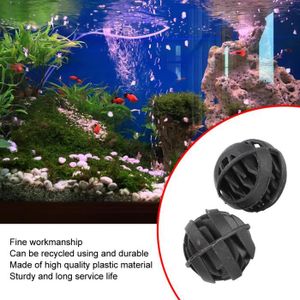 AQUARIUM 30PCS Boule Biochimique de Filtre d'Aquarium Noir en Plastique pour Eau Douce Eau de Mer Mxzzand