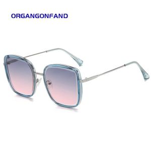 LUNETTES DE SOLEIL Lunettes de soleil femme - premium sense - large frame - lunettes de soleil extérieures avec protection uv-Cadre bleu argent
