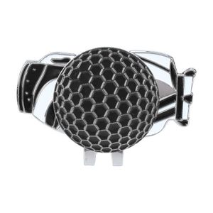 BALLE DE GOLF VINGVO Clip de chapeau de Marque de balle de magnétique extérieure en métal durable avec accessoire de golfeur sport Jaune Noir