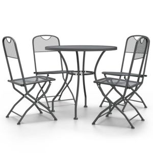 Ensemble table et chaise de jardin LIU-7809355624939Mobilier à dîner de jardin 5 pcs Maille Métal Anthracite
