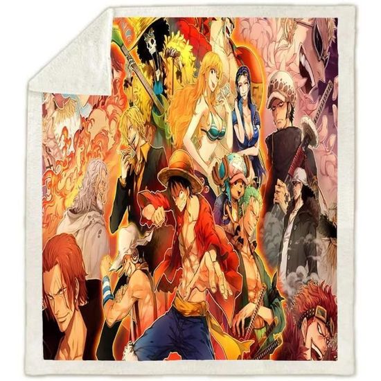 Couverture Plaid One Piece Luffy Géante 125x200 Cm - Manga Flanelle