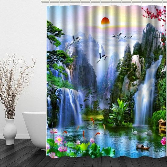 Rideau De Douche à Carreaux - Imperméable Et Anti-Moisissures