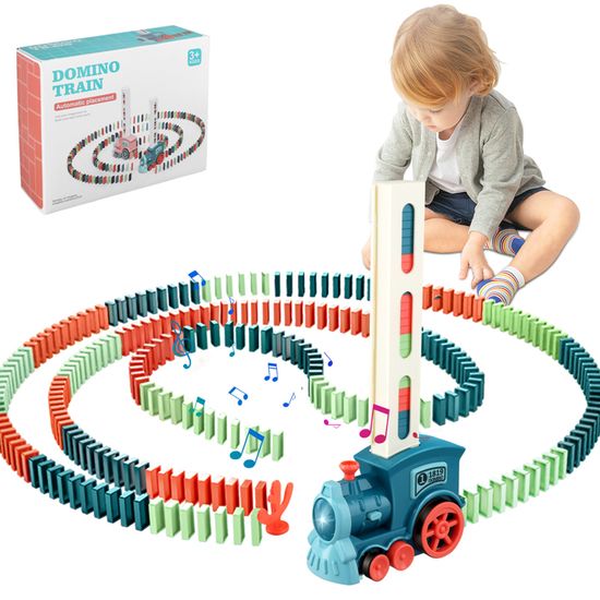 Ensemble de Jouets Train Domino pour Enfants de 3+ Ans, Ensemble de Suivi Interactif Parent-Enfant avec 60 Pcs de Dominos, Train de Pose Automatique de Briques, Blocs à Piles pour Noël Ensemble de Jouets Train Domino pour Enfants de 3+ Ans, Ensemble de Suivi Interactif Parent-Enfant avec 60 Pcs de Dominos, Train de Pose Automatique de Briques, Blocs à Piles pour Noël