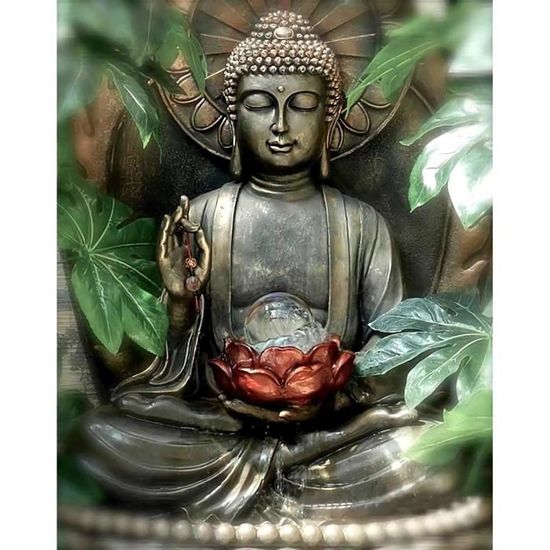 Peinture Diamant Bouddha 40x50cm Kit Complet - Loisir Créatif Adulte, Diamants Ronds | Toile HD, Stylo, Colle - 7