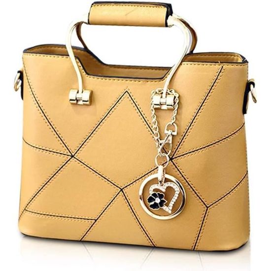 DORRISO Sacs à Main Femme - Mode Imperméable Cuir PU Multi Compartiments Bretelle Réglable Pour Voyage Décontracté Shopping Quotidien Bureau Blanc Beige