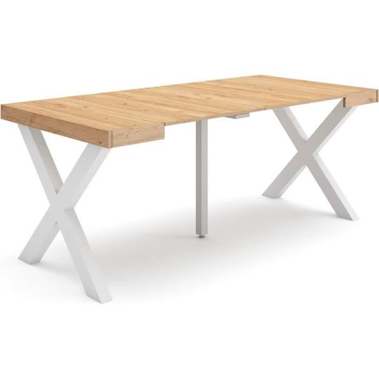 Table à Manger Industrielle En Chêne Pour 10 Personnes - 200x90 Cm, Robuste Et Style Rustique