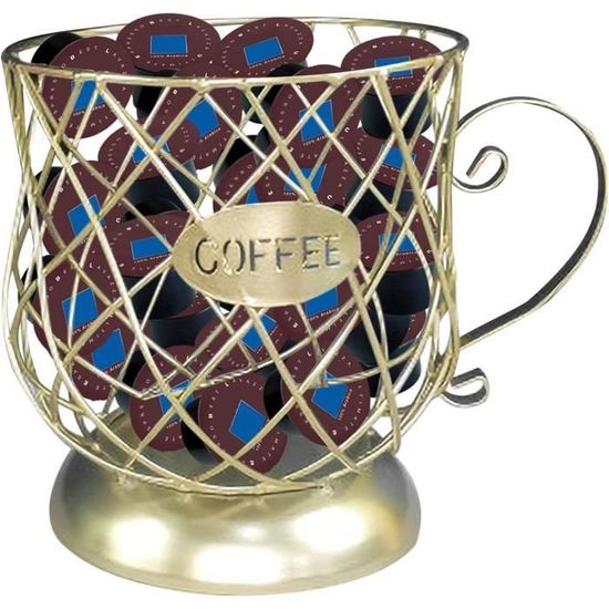 Panier à Capsules Café Métal - Rangement 60 Capsules - Design Tasse Creux