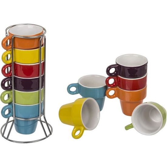 Tasses à café Latte Olympia Lumina 284 ml – Lot de 6 – Céramique – 10 oz