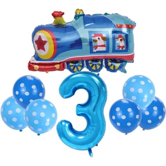 Décoration Anniversaire Garçon - Ballon Chiffre 4 XXL En Aluminium + 33 Ballons Latex | Kit Complet Fête Enfant