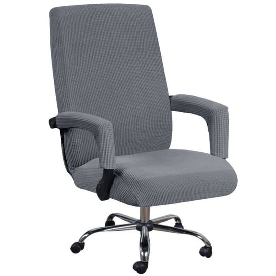Housse de Chaise de Bureau Extensible Gris L, Housse Fauteuil de Bureau