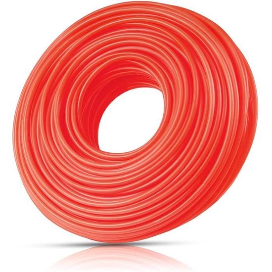 Fil Nylon Débroussailleuse 3.0mm X 75m - Coupe Bordure Renforcée - Forme Spirale Rouge - Pour Tondeuses