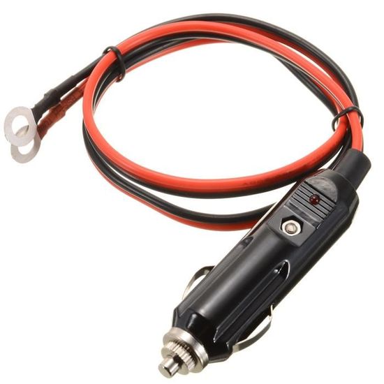 Chargeur de batterie,12V-24V 15A voiture Auto LED mâle allume cigare prise  connecteur avec fusible et fil chargeur d'alimentation - Cdiscount Auto