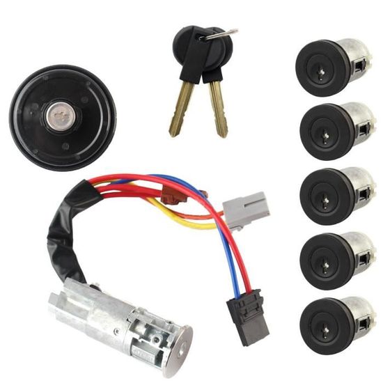Kit Serrures + Neiman + Bouchon Réservoir Pour Peugeot 206 – 3 Serrures + 2 Clés – Compatible 1998 Et +