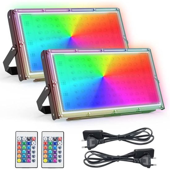 Projecteur LED RGB 30W IP66 - 16 Couleurs - Télécommande - Éclairage Extérieur/Intérieur - Pour Jardin, Fête, Terrasse
