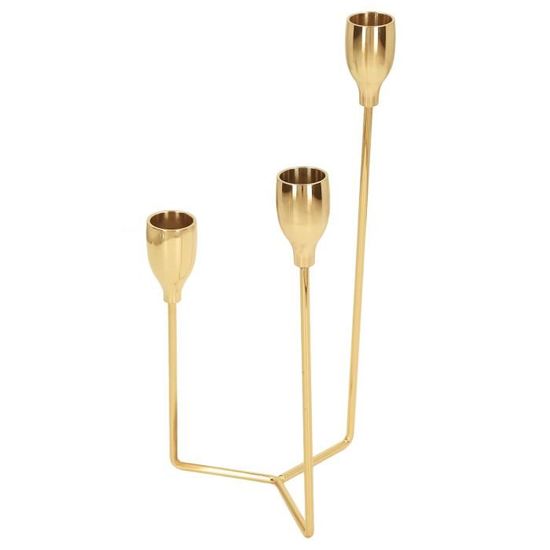 Chandelier Style Européen Chandelier 3 Bras Métal 10 Pouces Or - Décoration Mariage, Noël Et Dîners Aux Chandelles Chandelier Métal