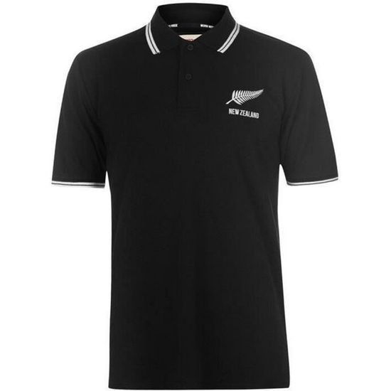 Polo Noir Homme Rugby All Blacks Nouvelle-Zélande