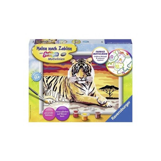 Peinture par Numéro Figured'Art - Tête de Tigre en noir et blanc - Kit