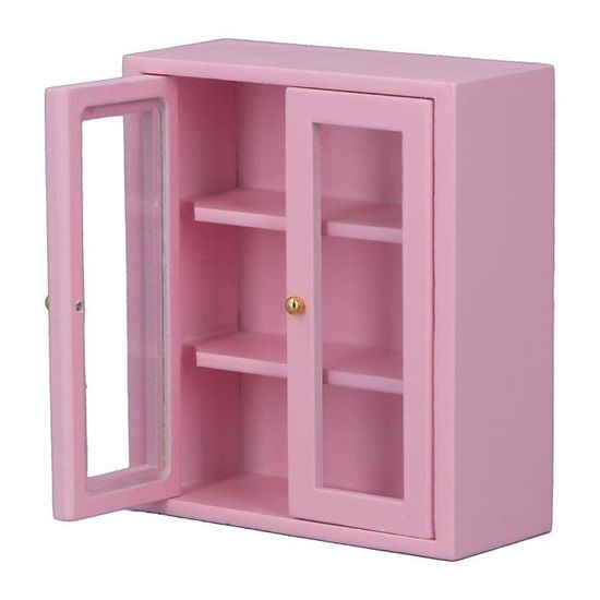 Zerone Armoire De Maison De Poupée 1:12 Dollhouse Miniature Simulé En Bois Gâteau Cabinet Mini
