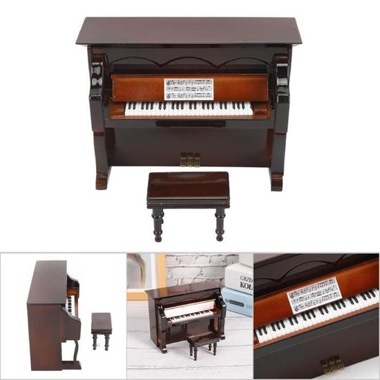 Drfeify Mini piano de maison de poupée (White) Miniature Piano Maison De Poupée Petite Maison De