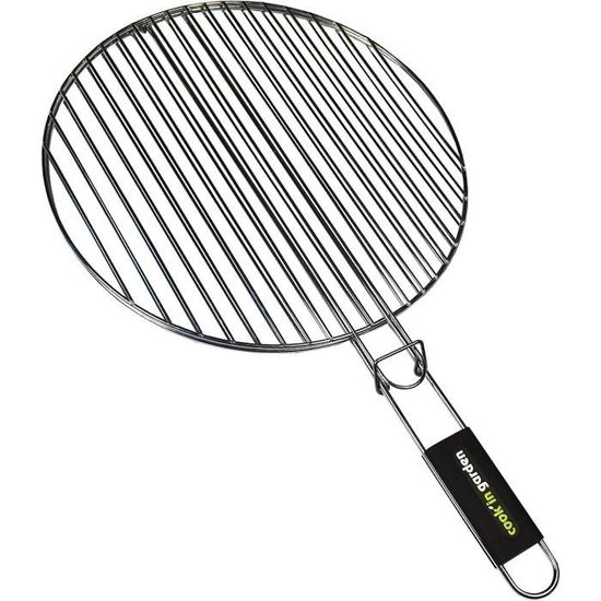 Griglia Per Barbecue Cook'in Garden 40x30 Cm - Doppia, Manico Softouch, Resistente Alle Alte Temperature