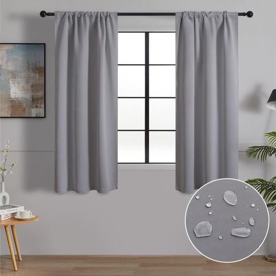 Rideau Coulissant Pour Cuisine Et Salle De Bain - Anti-poussière Et Imperméable - Taille 70x90 Cm Gris - Facile à Laver