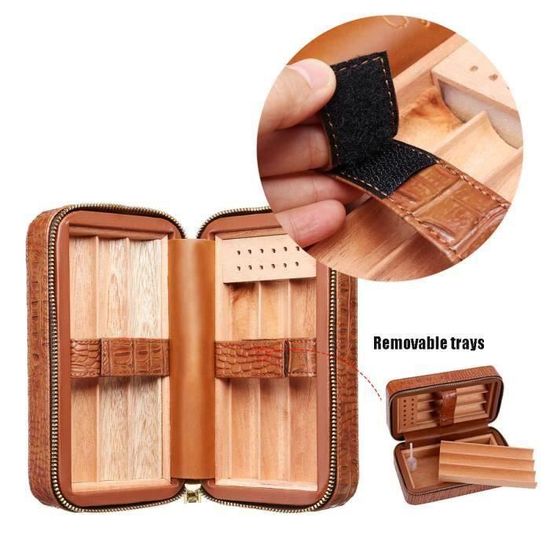 Etui à Cigares Davidoff En Cuir Noir | Livraison Gratuite