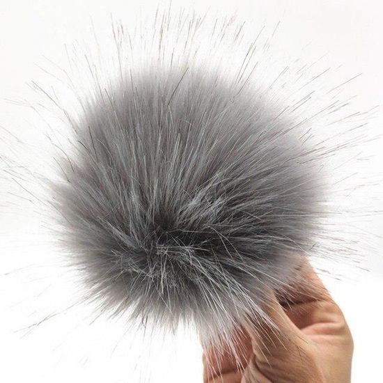 1 Ensemble De Boules à Pompons Moelleuses, Fournitures Artisanales De Bricolage, Boule De Fourrure De Renard Artificielle Pour Chapeaux, Porte-clés, Accessoires De Sac Avec Bouton, Bande élastique